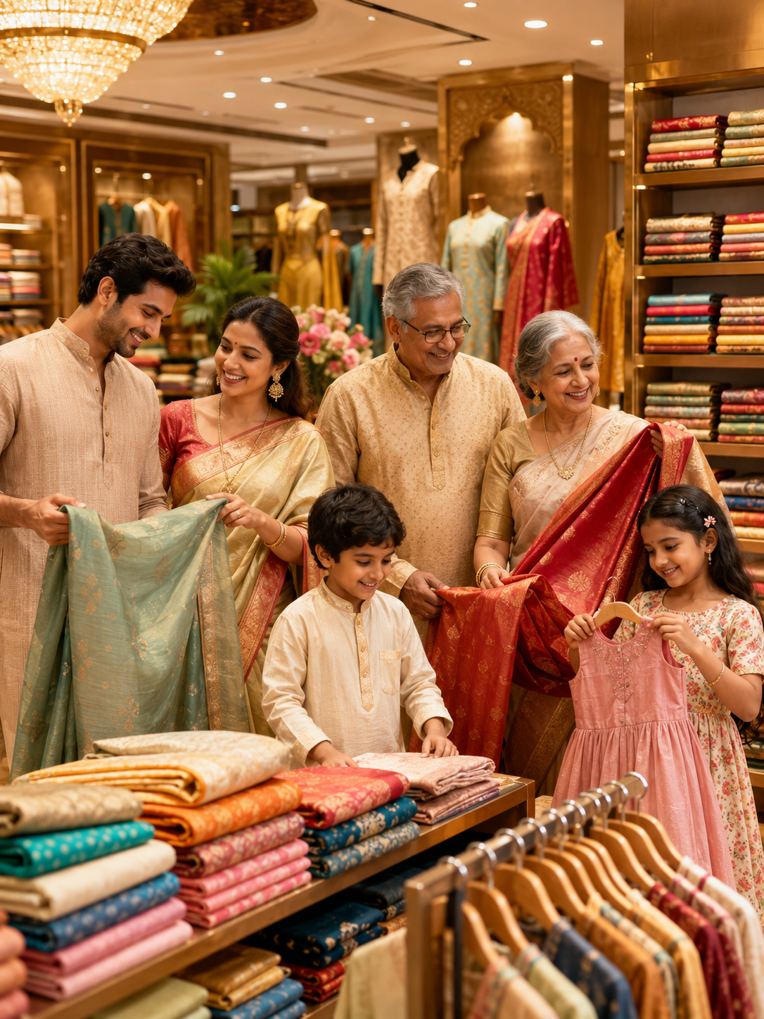 Family shopping experience at Subhamasthu